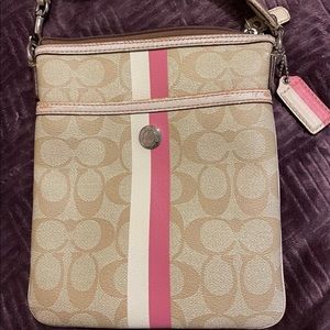 Coach pink tan crossbody bag/ purse 👜